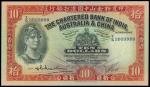 The Chartered Bank of India, Australia and China, $10, 1.9.1956, serial number T/G 3933999, red and 
