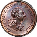 1799年英国1/2便士铜币，NGC MS64BN