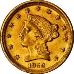 1859-D Liberty Head Quarter Eagle. Winter 22-N, the only known dies. MS-62 (PCGS). CAC.