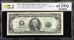 Fr. 2173-G. 1990 $100 Federal Reserve Note. Chicago. PCGS Banknote Gem Uncirculated 65 PPQ. Full Off
