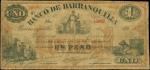 COLOMBIA. Banco de Barranquilla. 1 Peso, 29.12.1899. P-S231b. PCGS Very Good 10 Apparent. Minor Edge