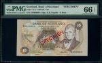 1993年苏格兰银行10镑样票，编号FQ000000，PMG 66EPQ