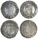 Henry VIII (1509-47), second coinage, Groats (2), 2.63g, m.m. arrow (obv. with one barb), agli z fra