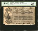Republica Argentina. 10 Pesos Fuertes, 1866. P-UNL, BA-98. PMG Very Fine 25 Net. Cornet Damage, Larg
