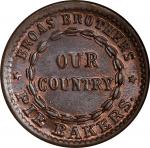 New York--New York. 1863 Broas Brothers. Fuld-630L-18a, Musante GW-663, Baker-523. Rarity-1. Copper.