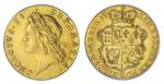 Great Britain. George II (1727-1760). Half Guinea, 1728. Young, laureate head left, rev. First shiel