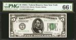 Fr. 1951-B. 1928A $5 Federal Reserve Note. New York. PMG Gem Uncirculated 66 EPQ.