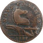 1786 New Jersey Copper. Maris 15-U, W-4830. Rarity-5+. Straight Plow Beam, Leaning Head. Fine-15 (PC