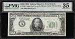 Fr. 2201-Adgs. 1934 Dark Green Seal $500 Federal Reserve Note. Boston. PMG Choice Very Fine 35.