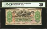 COLOMBIA. Banco de Barranquilla. 2 Pesos. 1899. P-S232b. PMG Very Fine 25.