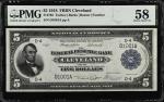 Fr. 785. 1918 $5  Federal Reserve Bank Note. Cleveland. PMG Choice About Uncirculated 58. Fancy Seri