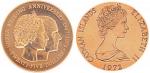 1972年开曼群岛英国女王伊丽莎白二世银婚纪念25元金币
