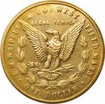Undated (ca. 1878) Whipple Dollar. HK-832. Rarity-5. Gilt Bronze. Mint State.
