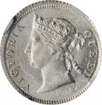 1866年香港五仙。香港造币厂。 HONG KONG. 5 Cents, 1866. Hong Kong Mint. Victoria. NGC MS-65.