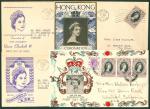Hong KongPostal History1953 (2 Jun.) Coronation of Elizabeth II first day issues covers (4)