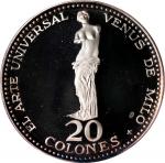 COSTA RICA. 20 Colones, 1970. Venezuelan (Italcambio) Mint. NGC PROOF-68 Ultra Cameo.