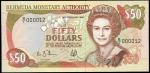Bermuda Monetary Authority, $50, 20 February 1989,serial number B/1 000012, brown and green, Elizabe
