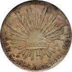 1896-CnAM 墨西哥鹰洋 8R 银币一枚，原味，PCGS MS64评级编号：35368608