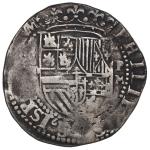 BOLIVIA, Potosí, cob 4 reales, Philip II, assayer M (small) to right, rare.