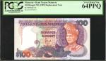 MALAYSIA. Bank Negara Malaysia. 100 Ringgit, ND(1989). P-32. Replacement. PCGS Currency Very Choice 