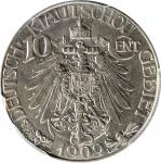 1909年青岛大德国宝一角。柏林造币厂。CHINA. Kiau Chau. German Occupation. 10 Cents, 1909. Berlin Mint. PCGS MS-62.