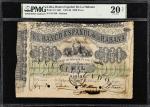 CUBA. Banco Espanol de la Habana. 1000 Pesos, 1868. P-10. PMG Very Fine 20 Net. Cancelled, Ink Burn,