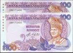 1983-84年马来西亚国家银行100马币。替换券。