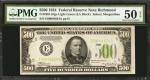 Fr. 2201-Elgs. 1934 $500 Federal Reserve Note. Richmond. PMG About Uncirculated 50 EPQ.