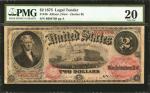 Fr. 46. 1875 $2 Legal Tender Note. Series B. PMG Very Fine 20.