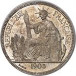 INDOCHINE - INDOCHINAIIIe République (1870-1940). Piastre 1905, A, Paris. PCGS MS64+ plate coin (172