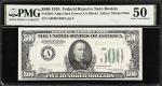 Fr. 2201-Adgs. 1934 Dark Green Seal $500 Federal Reserve Note. Boston. PMG About Uncirculated 50.