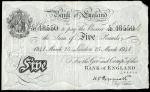 Bank of England, K.O. Peppiatt, ｣5, London,17 October 1941, serial number C/147 48550, black & white