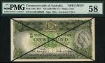 Commonwealth of Australia, specimen ｣1, D (1953-), serial number HA/00 000029, black and green and p