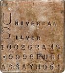 Undated Universal Silver Ingot. 1,002 Grams, .9998 Fine.