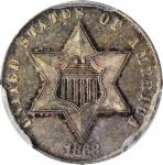 1868 Silver Three-Cent Piece. Proof-65 (PCGS). CAC.