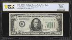 Fr. 2202-B. 1934A $500 Federal Reserve Mule Note. New York. PCGS Banknote Very Fine 30.