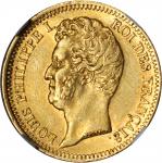 FRANCE. 20 Franc, 1831-A. NGC AU-58.