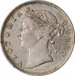 1889年海峡殖民地20分。STRAITS SETTLEMENTS. 20 Cents, 1889. London Mint. Victoria. PCGS AU-55 Gold Shield.