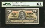 CANADA. Bank of Canada. 20 Dollars, 1937. BC-25b. PMG Choice Uncirculated 64.