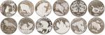 1988年~1999年12生肖1盎司精制加厚银币一套12枚，发行量6000套, 均带原证书。