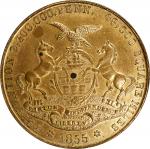 1855 Calendar Medal. Pennsylvania. Wright-811. Brass. Mint State, Obverse Spot.
