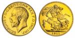 Great Britain. George V (1910-1936). Proof Sovereign, 1911. Bare head left, rev. St. George. S.3996,