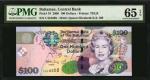 2009年巴哈马中央银行100元。BAHAMAS. Central Bank of the Bahamas. 100 Dollars, 2009. P-76. PMG Gem Uncirculated