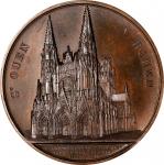 ARCHITECTURAL MEDALS. Belgium - France. St. Ouen at Rouen Bronze Medal, 1859. Geerts (Ixelles) Mint.