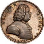 (1775) William Penn Medal. Betts-531. Silver, 40 mm. MS-62 (PCGS).