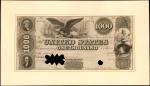 United States of America. Act of January 28, 1847. $1000 6% Two Year Note. Hessler X115D. Specimen. 