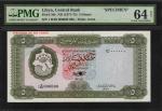 LIBYA. Central Bank of Libya. 5 Dinars, ND (1971-72). P-36s. Specimen. PMG Choice Uncirculated 64 Ne