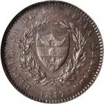 COLOMBIA. Pattern 8 Reales, 1847. NGC MS-62BN BN.