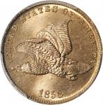1858 Flying Eagle Cent. Small Letters, Low Leaves (Style of 1858), Type III. MS-66+ (PCGS). Eagle Ey