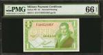 Military Payment Certificate. Series 701 $1. PMG Gem Uncirculated 66 EPQ.